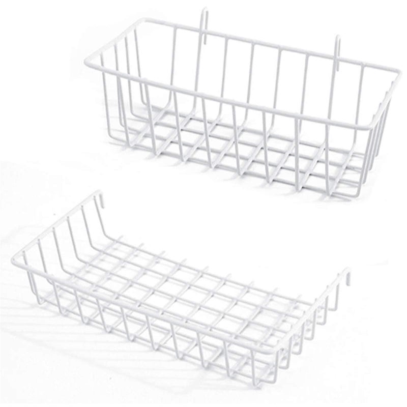 GBYAN Wall Grid Panel Accessories Wire Grid Baskets Shelf Organizer for Wire Board, White - Image 1